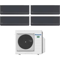Climatizzatore Condizionatore Panasonic Quadri Split Inverter Serie Etherea Dark 9+9+9+9 con CU-4Z68TBE R-32 Wi-Fi Integrato Colore Grigio Grafite 9000+9000+9000+9000