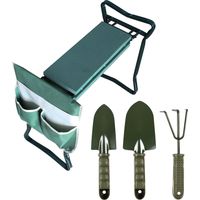 Tabouret de jardin avec outils
