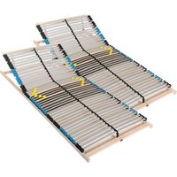 Sommier à lattes 200x200- 7 zones, Tête multi-réglable, 42 lattes, à monter soi-même, Made in Germany, charge env. 150Kg