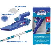 Aspirateur de piscine électrique – Compatible piscines hors sol et enterrées – Manche réglable en aluminium – Surface d'action 100m² – Kerlis