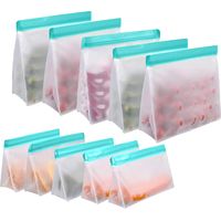 Reusable Food Storage Bags Stand Up, Ziplock Reusable Freezer Bags, Leakproof Storage Gallon Bags