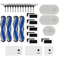 Rouleau principal, brosse latérale, filtre HEPA, lingettes de nettoyage, sacs à poussière de rechange