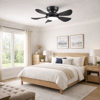 Kviflon ventilateur de plafond LED noir 81 cm, moteur DC, compact