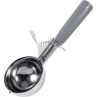 Ijslepel - Praktische roestvrijstalen fruitijslepel met plastic handvat keukengereedschap (Kleur: Grijs-7,2 cm)