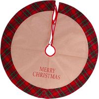 Couvre-pied de sapin de Noël en jute et tissu écossais 90cm
