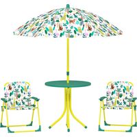Tavolo da Picnic per Bambini Set Tavolo e Sedie con Ombrellone Verde