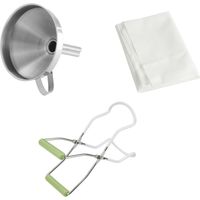 3 ustensiles pour confiture avec pince à bocaux, entonnoir et tissu filtrant Dr Oetker