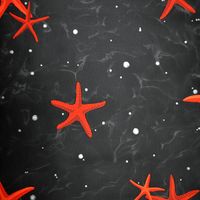 Rasch Deep Sea Starfish Wallpaper Black Red Luxury Textured Paste The Wall Vinyl