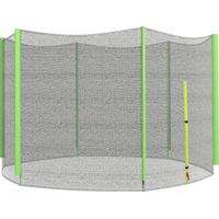 Red de Seguridad para Cama Elástica Ø244 para Exterior con Anti-UV y Puerta con Cremallera para 6 Postes Rectos Verde
