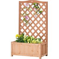 Macetero con soporte para trepadora cultivos plantas flores terraza jardín 70x28x117 cm Marrón