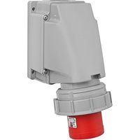 INTERFLEX PCE PRISE MURALE ÉTANCHE/OU 63 A 3 PÔLES + 400 V 6 HEURE/S ROUGE 535-6