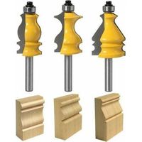 Set di 3 frese per modanature architettoniche XVX, gambo da 8 mm, utensile da taglio per legno, fresa per legno, coltello da taglio per cassetti, utensili per la lavorazione del legno, fresa per fresa