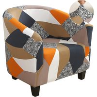 Funda para sillón convertible de 1 plaza, funda elástica para sillón Chesterfield, funda lavable para sillón club, funda para sillón fácil de instalar y lavable, diseño geométrico