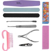 Lot de 10 limes à ongles professionnelles, blocs ponceurs polissoirs, set complet pour manucure et pédicure