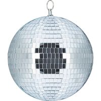 Relaxdays – Boule à facette à suspendre 20 cm – Couleur argenté – Matériaux : plastique, verre, métal – Effets lumineux pour fêtes et événements