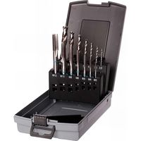 Coffret 14 pcs tarauds HSS DIN 371-376 M3 à M12 mm – Forets pour métal et PVC – Affûtage croisé – Coffret pratique