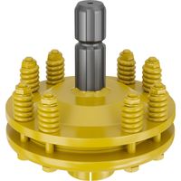 Wiltec – Embrayage de cardan 6 dents 1 3/8" (34,9 mm) – Filetage mâle et femelle – Couple 1200 Nm – Raccord pour arbre de transmission jaune