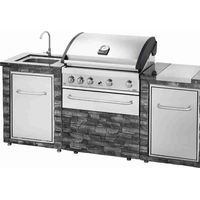 Grandahall Stone Island Outdoor-Küche Elite G4 Edelstahl 18,3 kW Gasgrill Grill