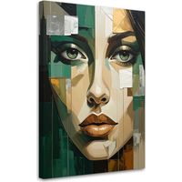 Stampe su Tela, Ritratto di donna verde, 70x100