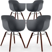 Dining Chairs - Scandinavian Design - Dark Wood Legs - Pack of 4 - Nordika