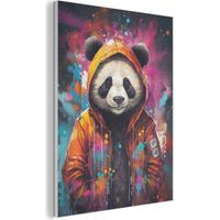 Acoustic Felt Wall Art Panda - Jacket - Graffiti - Orange 70x100 cm