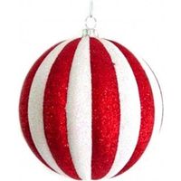 GLORIA STORE Palla Di Natale A Strisce Bianche E Rosse 40 Cm