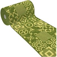 Tappeto Cucina 3D Passatoia Antiscivolo Lavabile Piastrella Maiolica 100% Made In Italy Verde - 50x110 cm