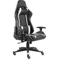 Fauteuil gamer pivotante Chaise de bureau - Fauteuil de jeu Blanc PVC BonneVie-55384