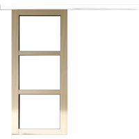 Puerta corredera de madera Ayous con acristalamiento transparente H204 x L73 cm, riel de aluminio con banda blanca, GD MENUISERIES