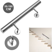 Wolketon Handlauf 140cm Edelstahl Geländer Außen & Innen Treppengeländer mit Verbindung Wandhandlauf Wasserdicht Gartenmöbel Schutzhülle