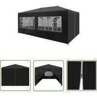 The Living Store Tente de réception 3x6 m Anthracite - Tents De Réception - Abri Jardin - Gazebo - Auvent Pliable - Parasol