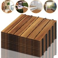 TolleTour 11 pièces de dalles en bois d'acacia 30 x 30, dalles à clipser pour balcons et terrasses, dalles en bois pour terrasses, système à clipser, pour l'extérieur, résistantes aux intempéries et a