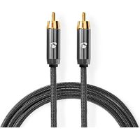 Cavo subwoofer rca maschio rca maschio placcato oro 300 m rotondo 45 mm antracite grigio con metallo blocco