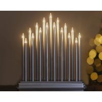 Silver Christmas Light Up Candle Bridge (17 Pipes)