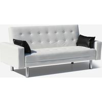 Agata Kunstleder 2-Sitzer Schlafsofa bereit zu schlafen - Weiß