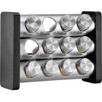 KÜCHENPROFI especiero con 12 tarros negro rectangular