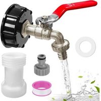 Robinet Cuve 1000l,IBC Robinet Cuve 3/4,Kit Accessoire Cuve a Eau avec S60X6 Rallonge Adaptateur et Adaptateur Tuyau Arrosage (Style 1)