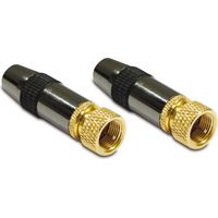 Metronic – Lot de 2 fiches TV dorées blindées SAT F mâles à joint torique – Antiparasites pour connexion satellite – Compatible TNT