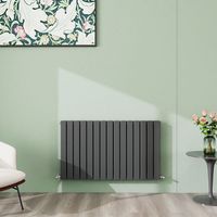 AICA 600x1020mm Anthracite Horizontal Designer Radiator Double Flat Panel Heating UK