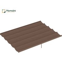 HOMAIRE Ersatzdach einziehbar für Pergola 4x3m avec drains de pluie, résistant aux intempéries, Polyester, Café
