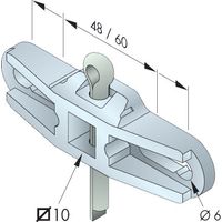Support Carré 10mm - Entraxe Large - Somfy Simu Tradi