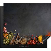 PROTEZIONE PER PIANO COTTURA A INDUZIONE Erbe - Alimenti - Spezie - Nero - Paprika - Cannella 60x52