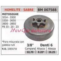 HOMELITE Kettensägenmotor 3014 3300 3350 3650 3/8' Zähne 6 007588