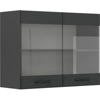 Küchenglashängeschrank R-Line, Anthrazit Landhaus, 80 cm, Vicco