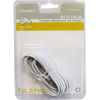 Cordon Rj11 Vers Rj45 Mâle 3m Blanc Connectivité Téléphonique Rj11 Vers Réseau Rj45 - San Ignacio