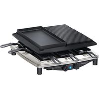 Steba 622300 RC 4 Plus Deluxe Raclette Grill 8 padelle acciaio inox pietra naturale e alluminio antiaderente colore Nero