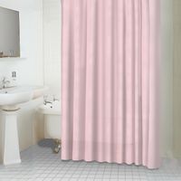 Homemaison – Rideau de douche 180x180 cm – Aspect tissu rose boudoir – 100% polyester – Lavable en machine – 12 crochets en métal inclus