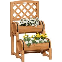 Fioriera da Esterno a Mezza Botte in Legno d'Abete con Design Verticale Rialzato, 45x45x180 cm