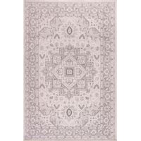 Traditional Persian Medallion Floral Flatweave Indoor Outdoor Rug in Grey 80 x 150 cm (2'6"x5'0")