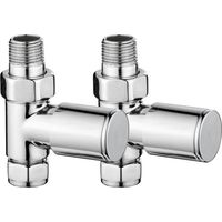 Heatwave Round Chrome Straight Radiator Valves Pair